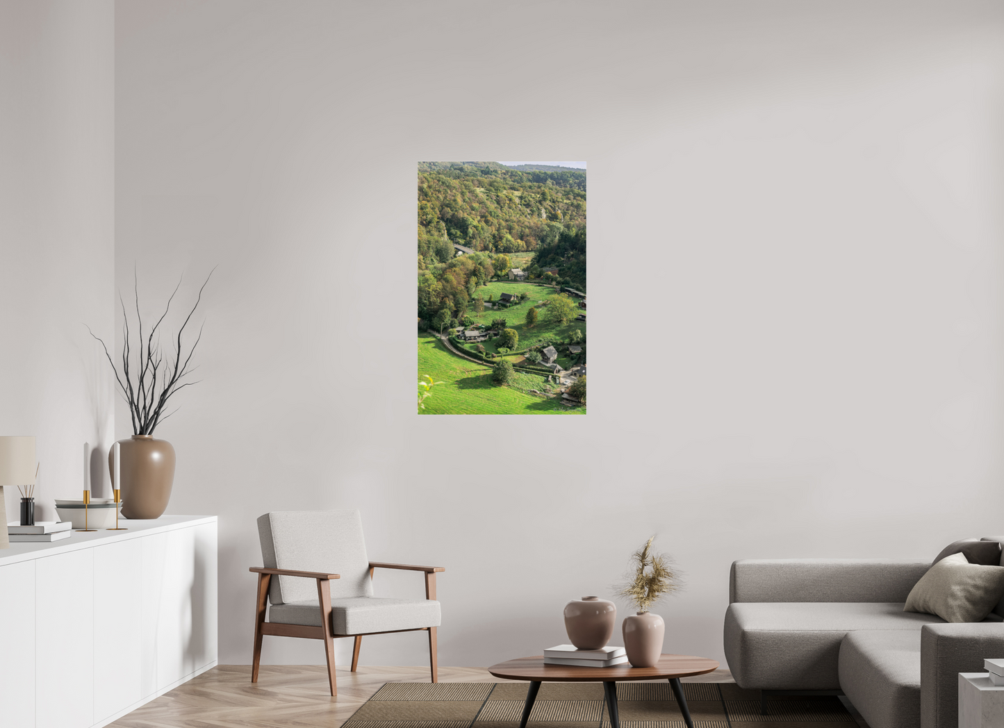 Tranquil Landscape from Belgian Ardennes - Nature-Inspired Rustic Decor Print