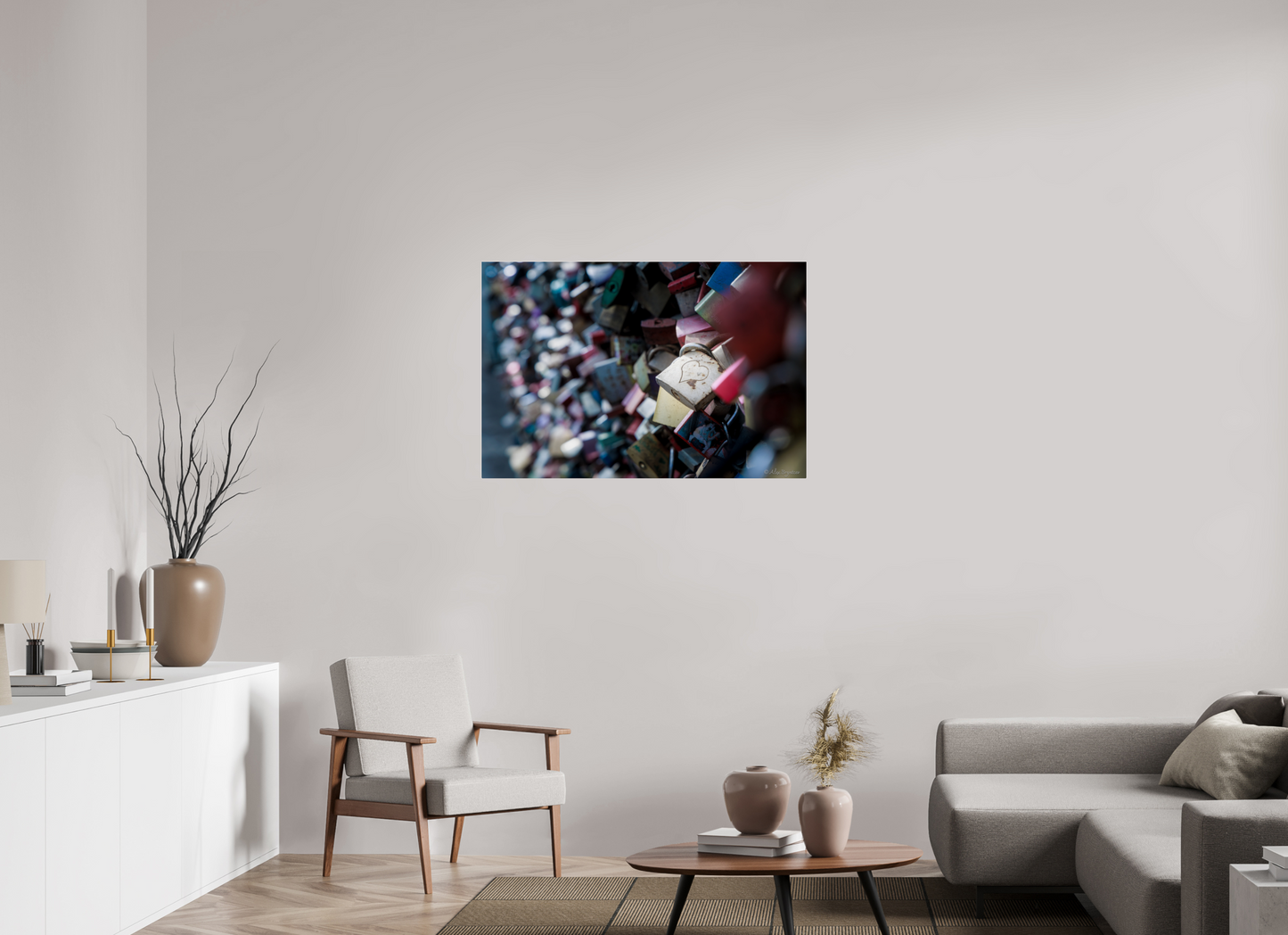 Heartfelt Love Locks Wall Art Print Romantic Decor Multiple Sizes Available