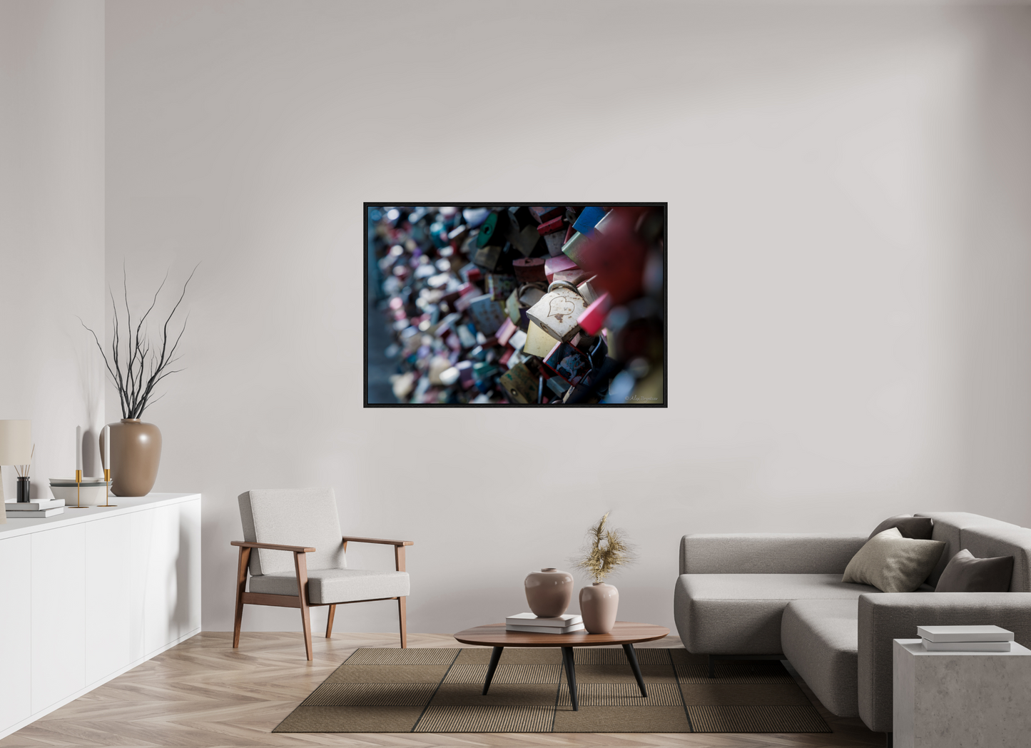 Heartfelt Love Locks Wall Art Print Romantic Decor Multiple Sizes Available