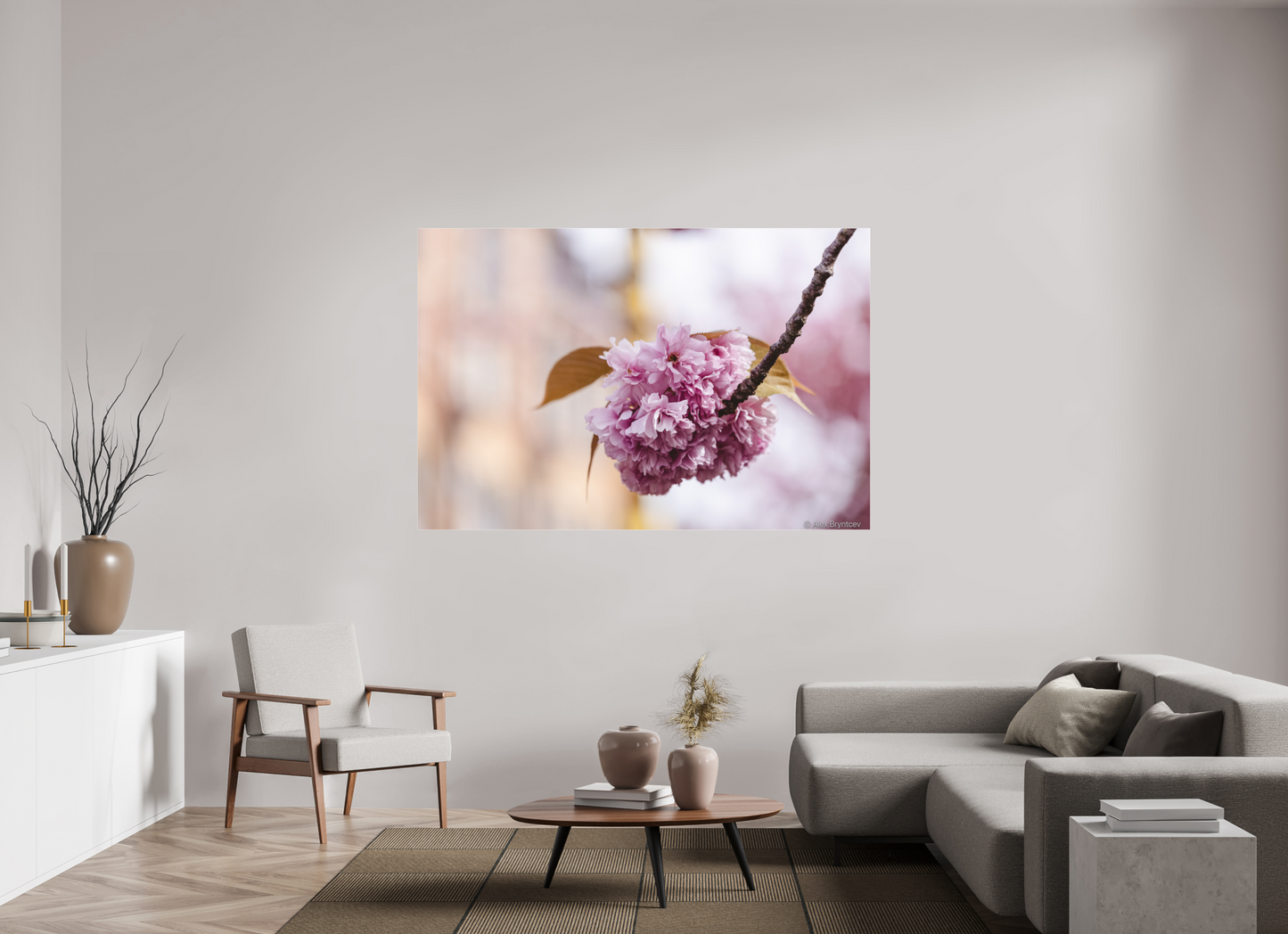 Elegant Pink Blossom Art Print for Home Decor on Premium Paper