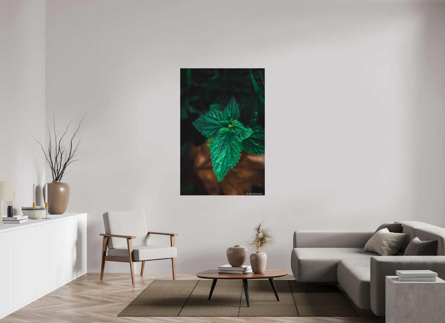 Captivating Green Leaf Print Nature Inspired Wall Art on Premium Paper
