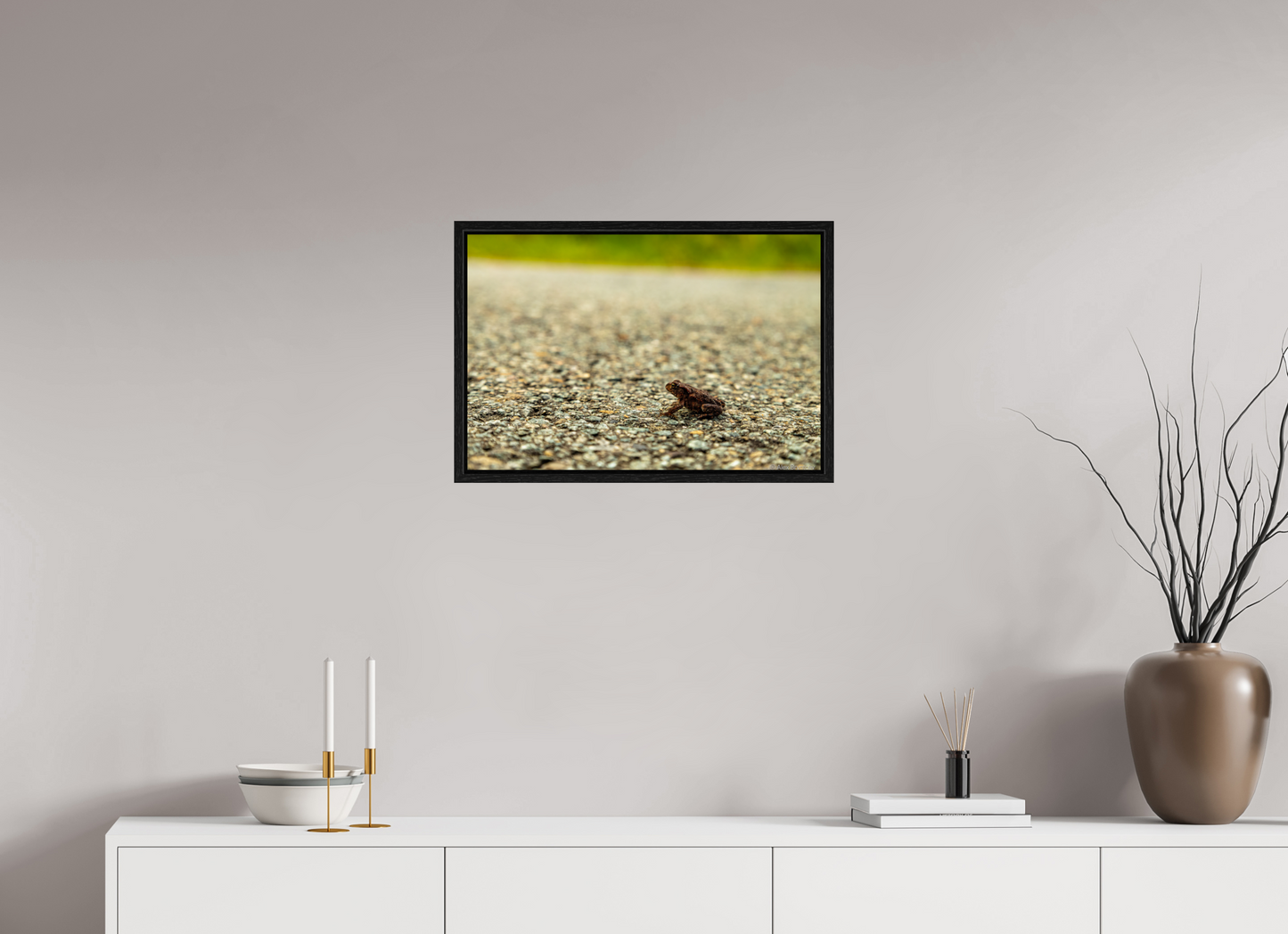 Captivating Close-Up of Tiny Frog on a Journey Fine Art Print