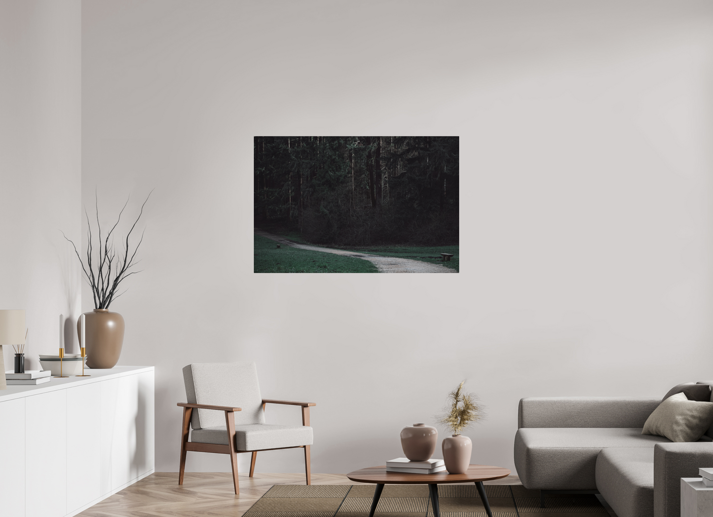 Enchanting Forest Pathway Print - Dark Nature Photography Wall Art