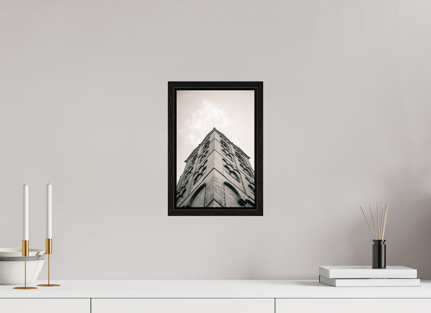 Majestic Architectural Cologne Tower Black and White Art Print Available in Multiple Sizes
