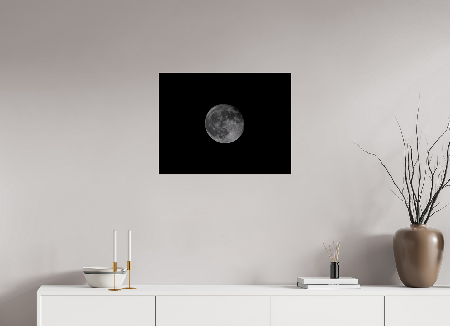 Enchanting Full Moon Wall Art Print, Celestial Decor Print on Premium Paper