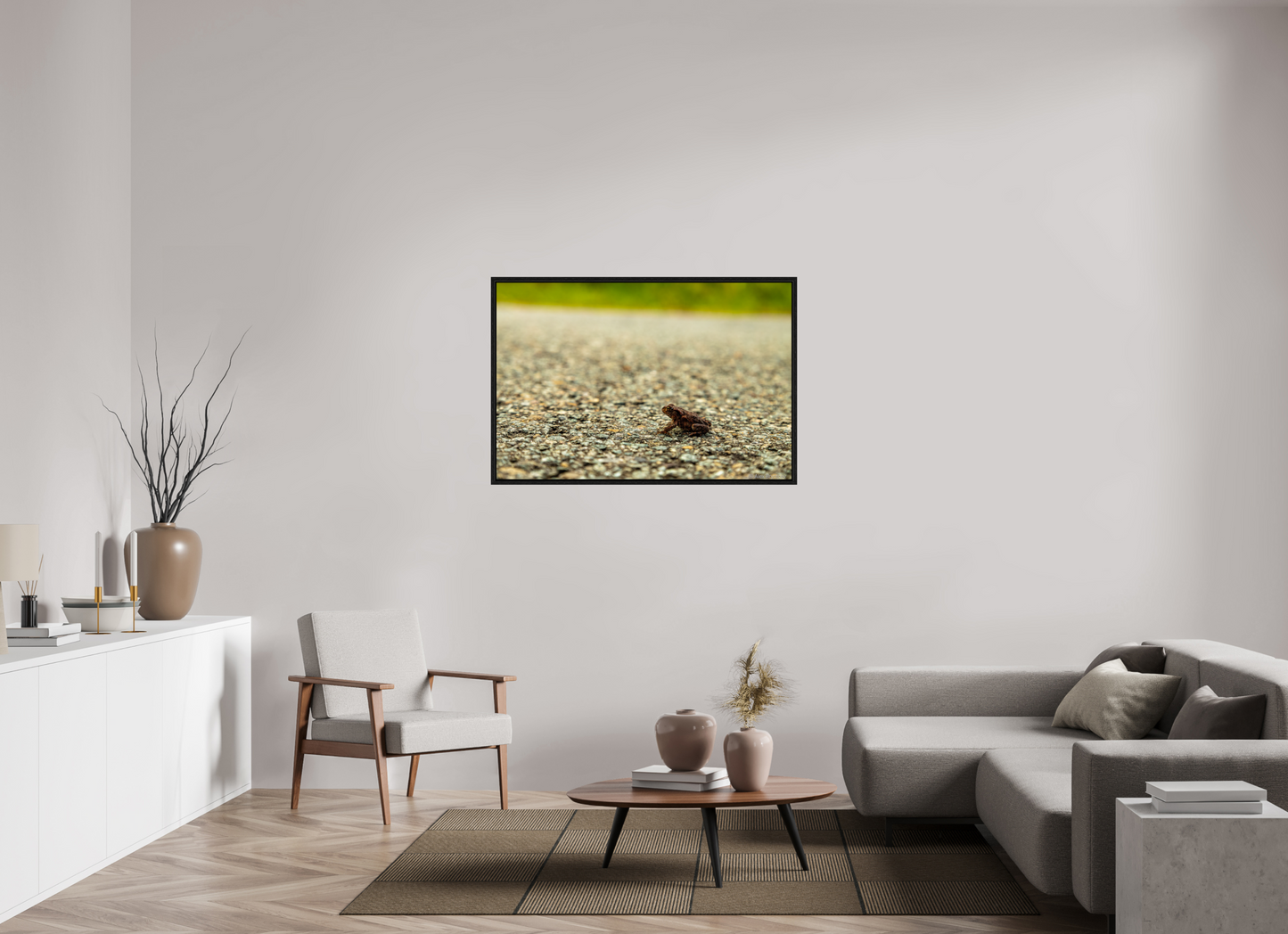 Captivating Close-Up of Tiny Frog on a Journey Fine Art Print