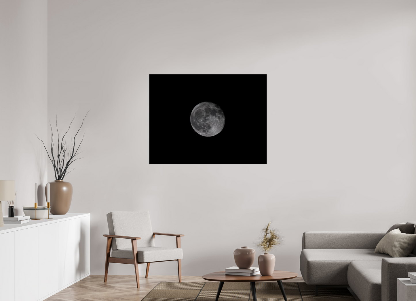 Enchanting Full Moon Wall Art Print, Celestial Decor Print on Premium Paper