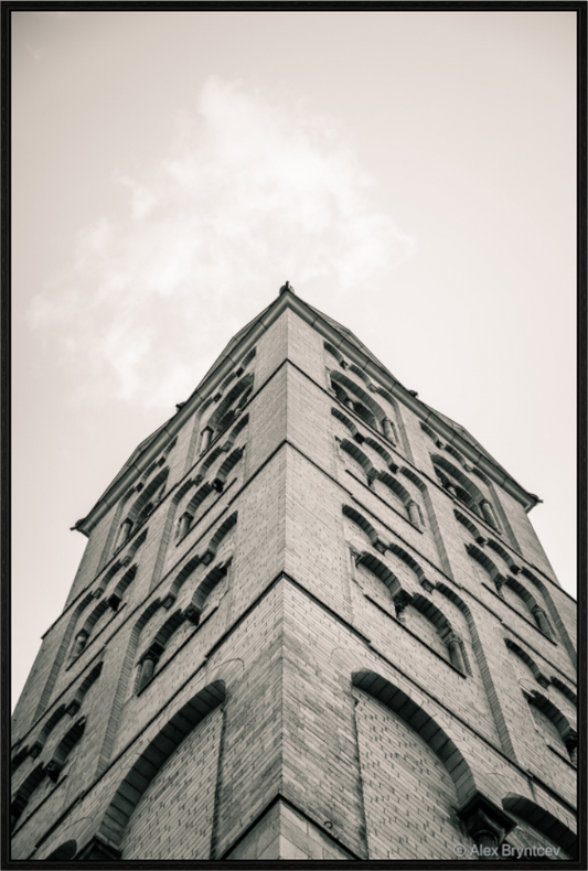 Majestic Architectural Cologne Tower Black and White Art Print Available in Multiple Sizes
