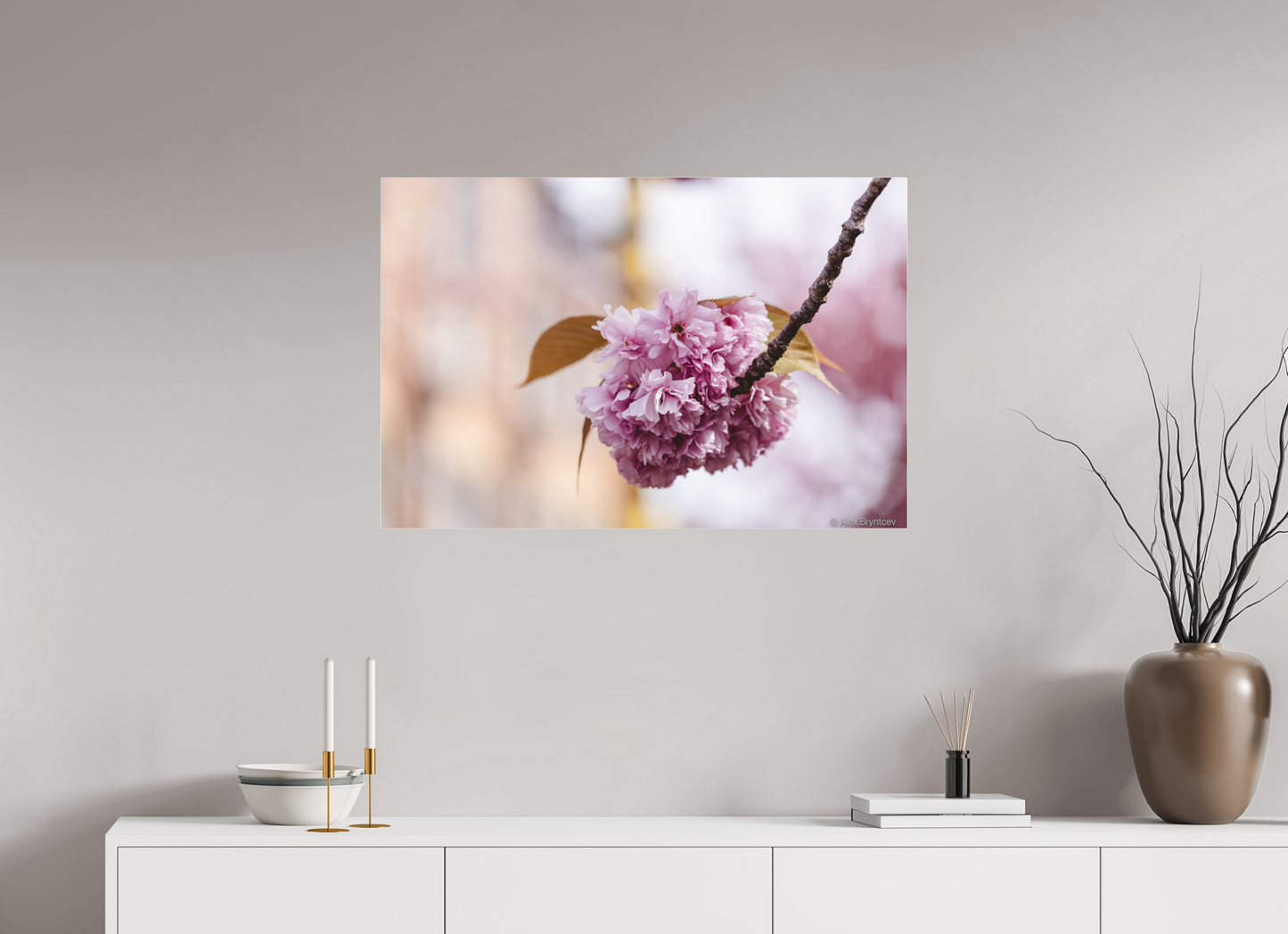 Elegant Pink Blossom Art Print for Home Decor on Premium Paper