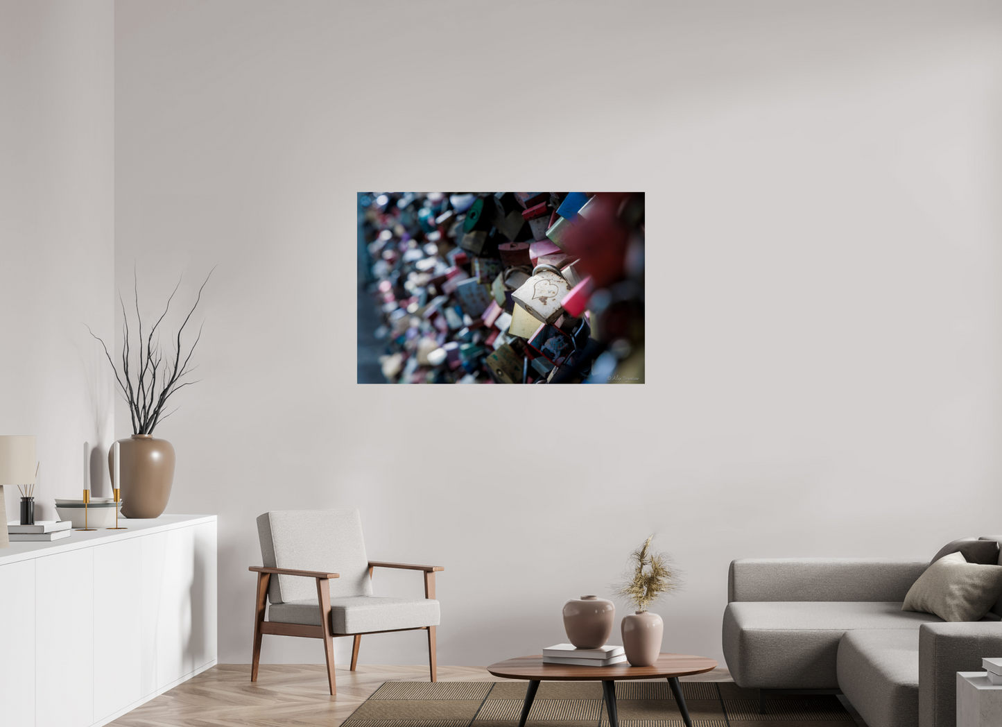 Heartfelt Love Locks Wall Art Print Romantic Decor Multiple Sizes Available