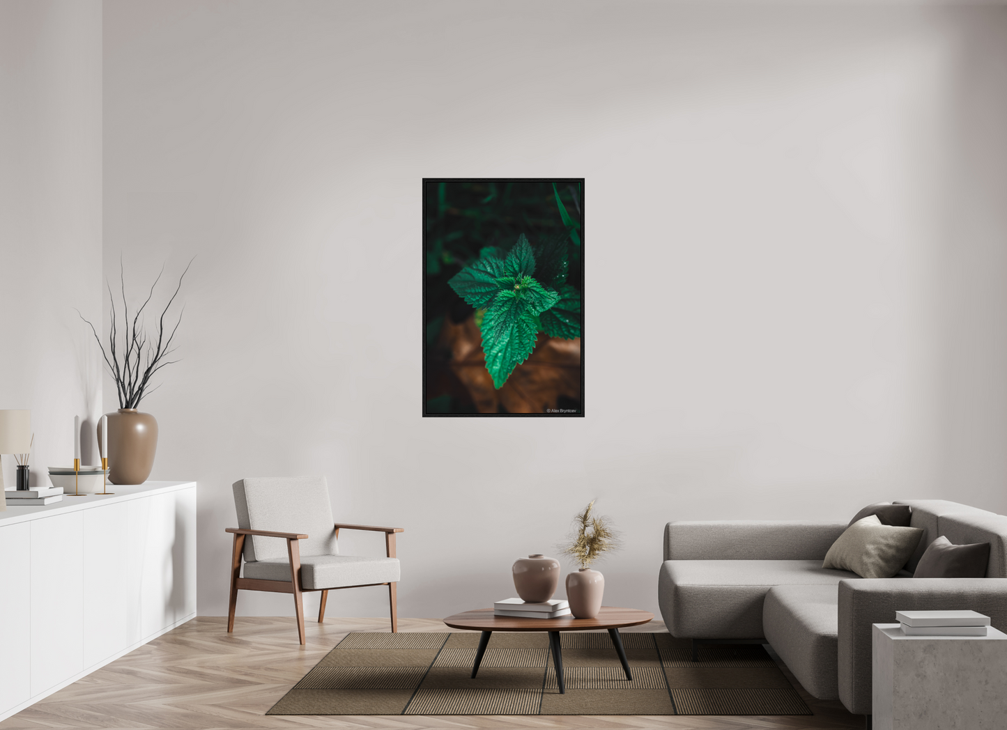 Captivating Green Leaf Print Nature Inspired Wall Art on Premium Paper