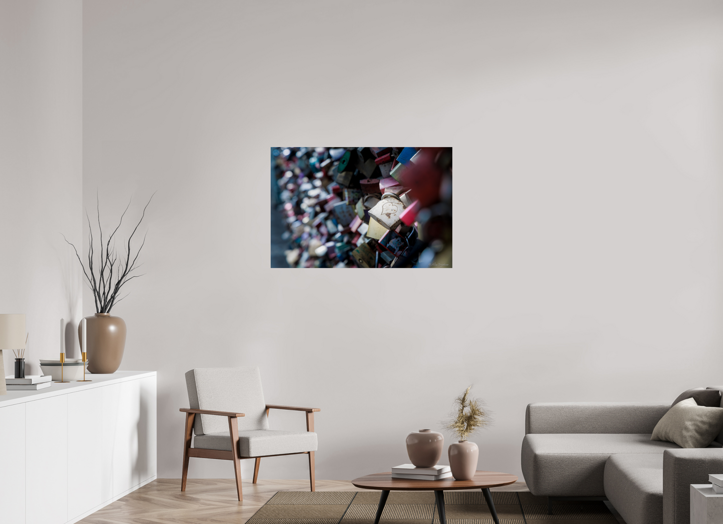 Heartfelt Love Locks Wall Art Print Romantic Decor Multiple Sizes Available