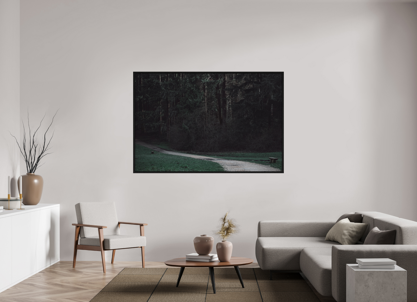 Enchanting Forest Pathway Print - Dark Nature Photography Wall Art