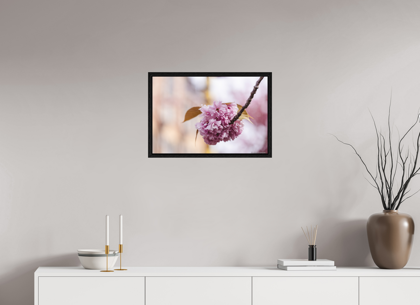 Elegant Pink Blossom Art Print for Home Decor on Premium Paper