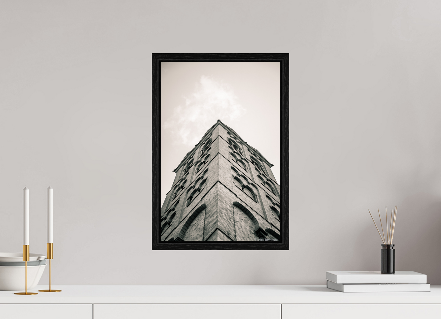 Majestic Architectural Cologne Tower Black and White Art Print Available in Multiple Sizes