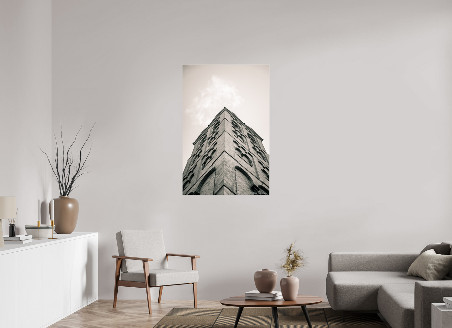 Majestic Architectural Cologne Tower Black and White Art Print Available in Multiple Sizes