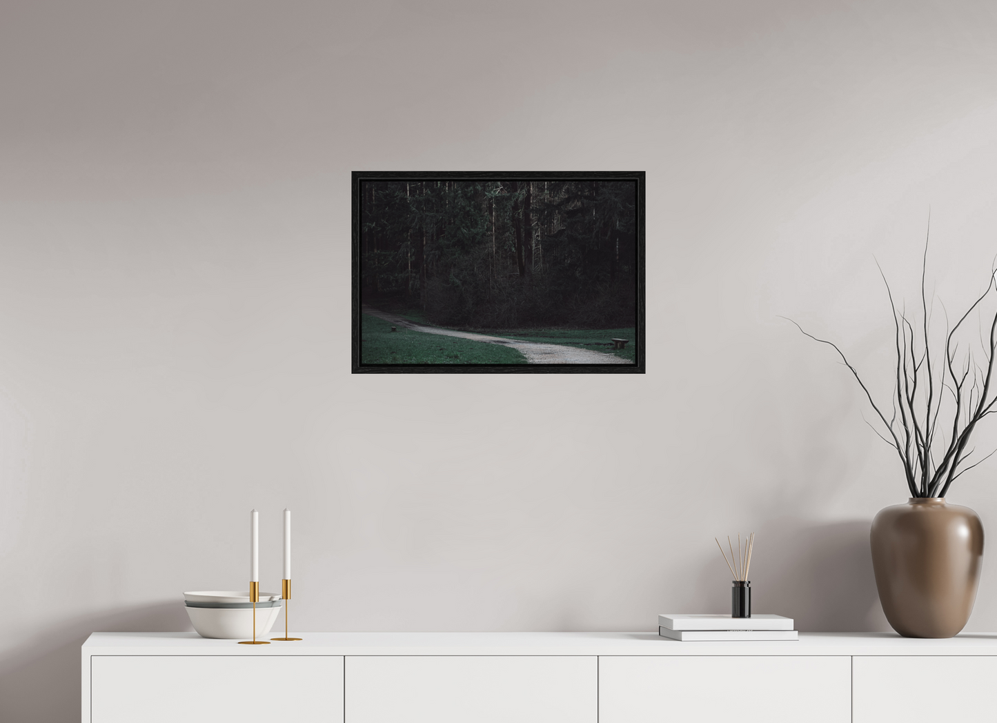 Enchanting Forest Pathway Print - Dark Nature Photography Wall Art