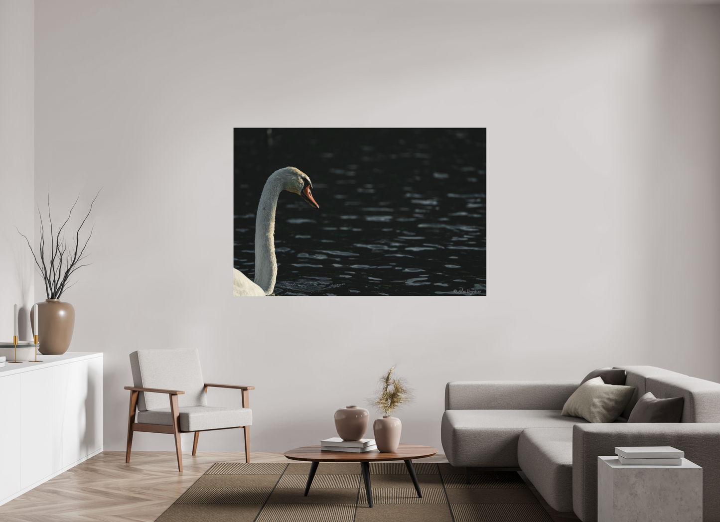 Elegant Swan Lake Art Print on Premium Paper Multiple Sizes Available