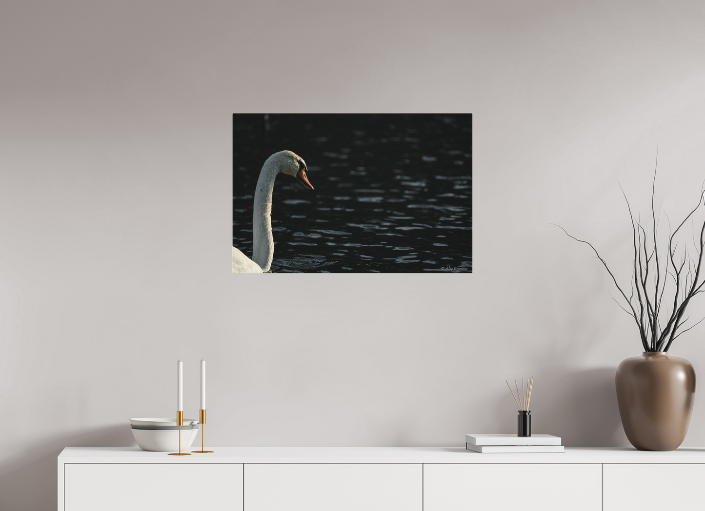 Elegant Swan Lake Art Print on Premium Paper Multiple Sizes Available