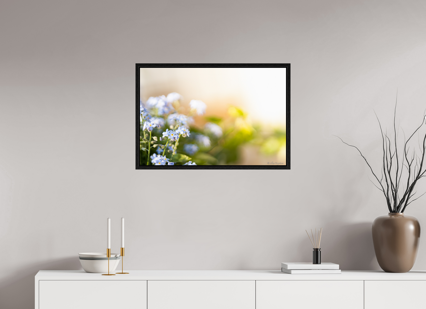 Forget Me Not Flower Print Soft Pastel Floral Wall Art Nature Home Decor