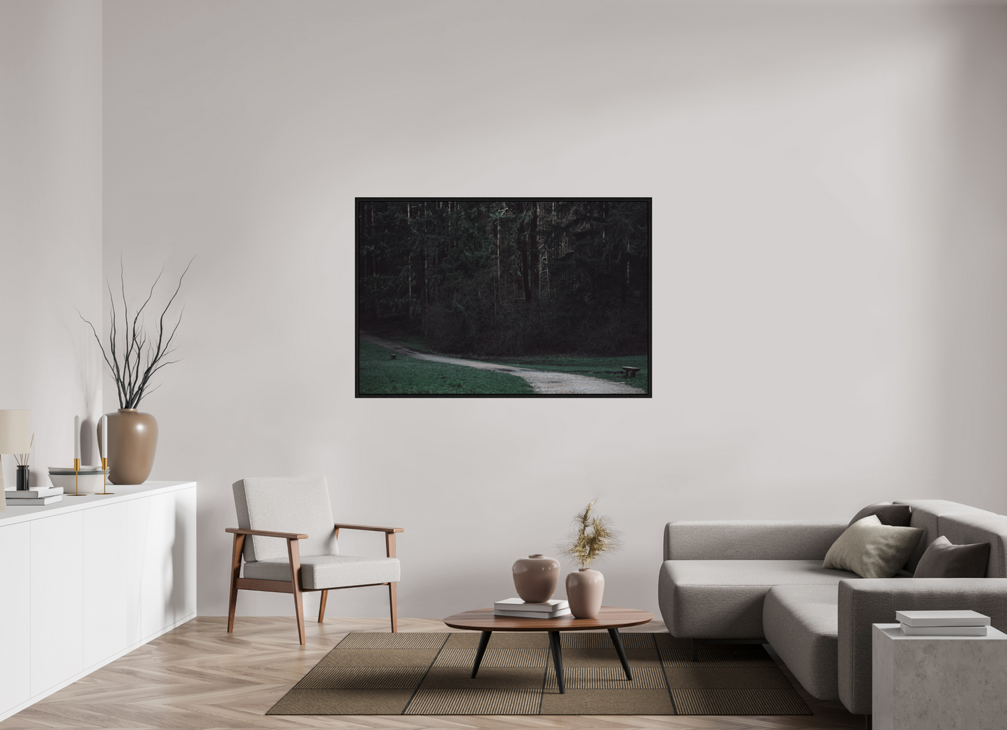 Enchanting Forest Pathway Print - Dark Nature Photography Wall Art