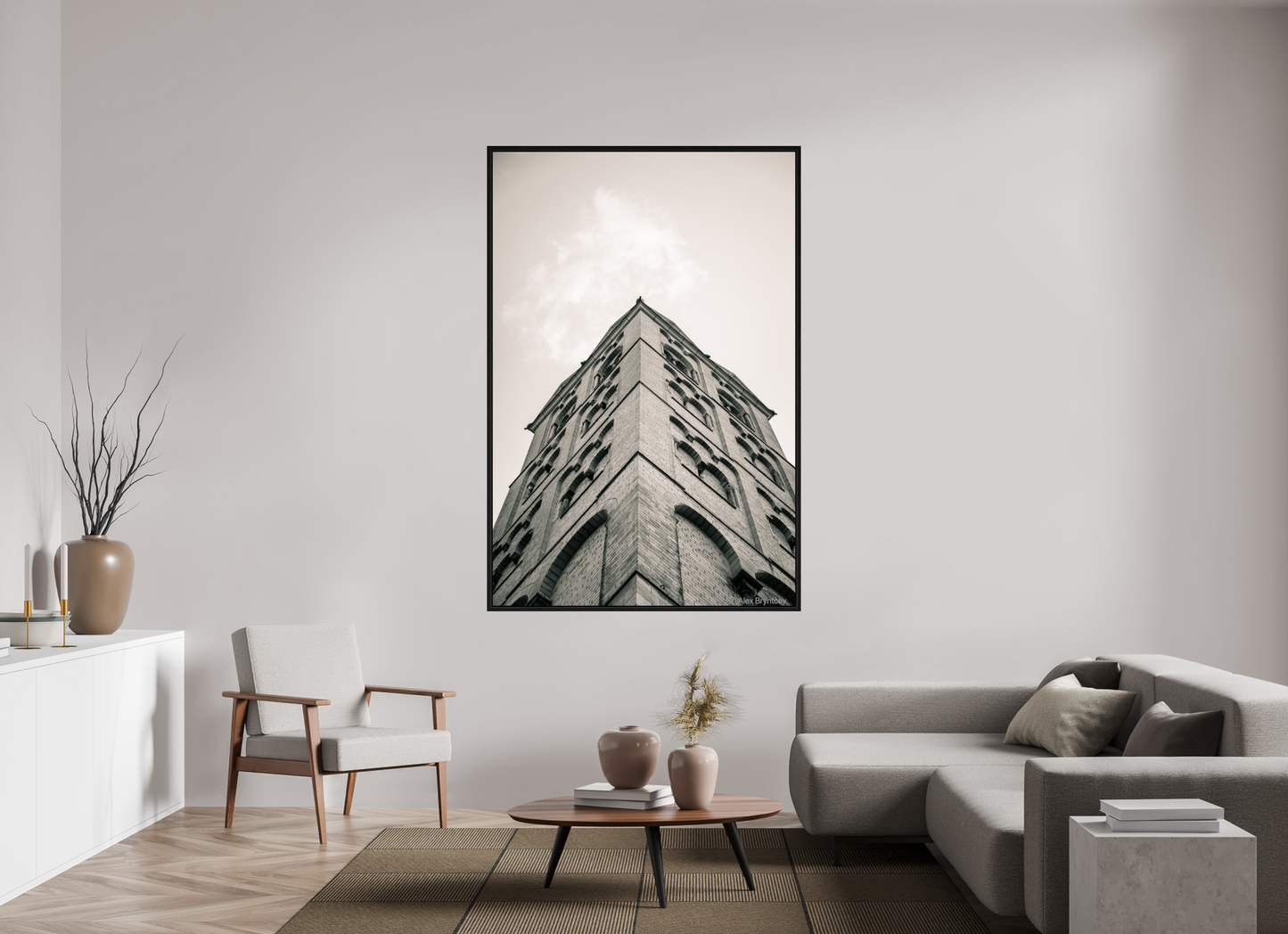 Majestic Architectural Cologne Tower Black and White Art Print Available in Multiple Sizes
