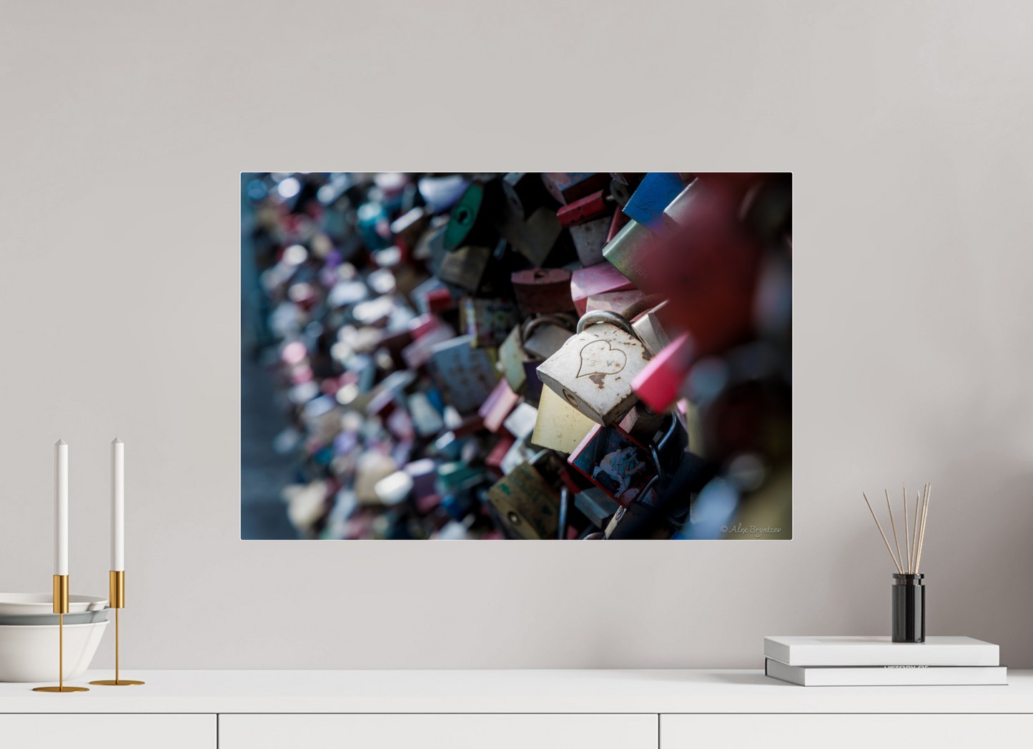 Heartfelt Love Locks Wall Art Print Romantic Decor Multiple Sizes Available