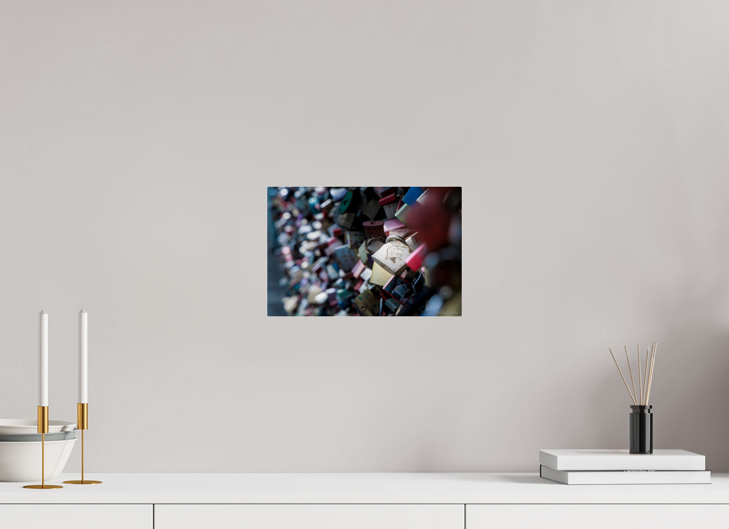 Heartfelt Love Locks Wall Art Print Romantic Decor Multiple Sizes Available