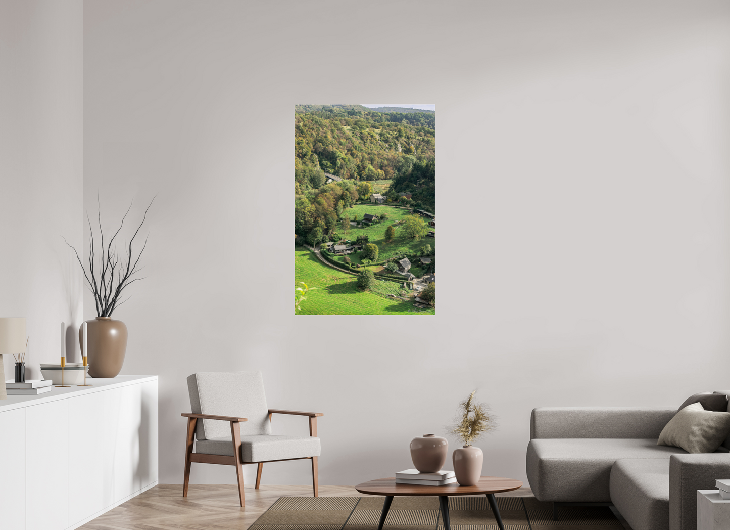 Tranquil Landscape from Belgian Ardennes - Nature-Inspired Rustic Decor Print