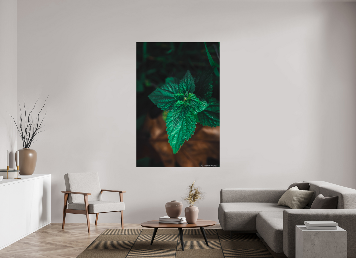 Captivating Green Leaf Print Nature Inspired Wall Art on Premium Paper